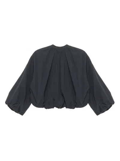 Shop Amomento Women Neck Shirring Volume Jumper In Black