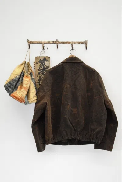 Shop Aviva Jifei Xue Collared Deck Jacket In Burnt Kakishibu