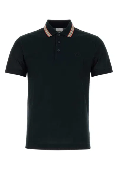 Shop Burberry Short Sleeved Polo Shirt In Black