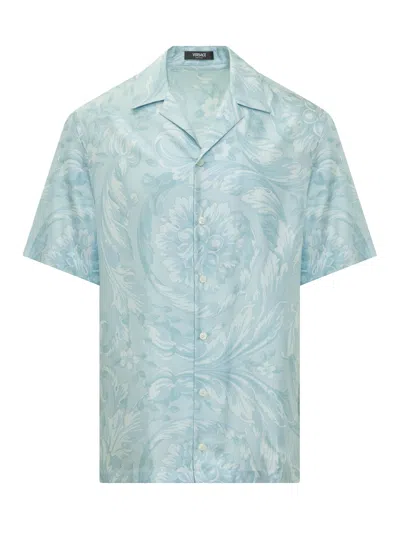 Shop Versace Informal Shirt In Blue
