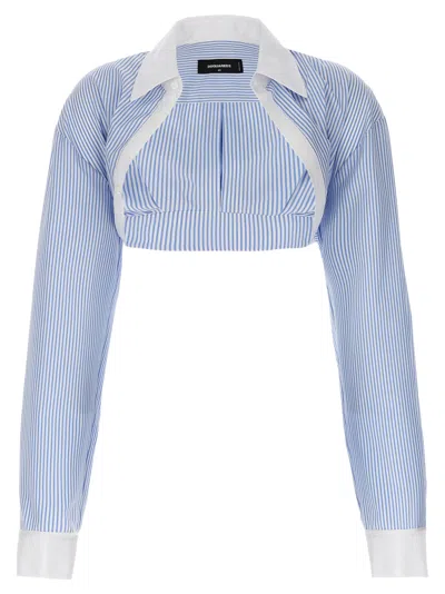 Shop Dsquared2 Shrug Shirt In Blue/white