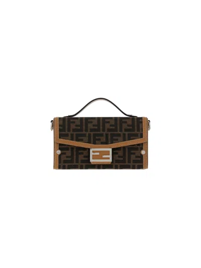 Shop Fendi Baguette Soft Trunk Bag In Brown