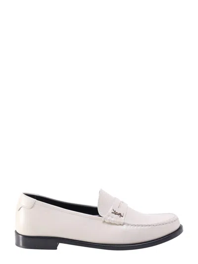 Shop Saint Laurent Loafer In Bianco