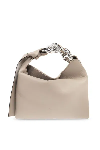 Shop Jw Anderson J.w. Anderson Logo Embossed Small Chain Hobo Bag In Default Title