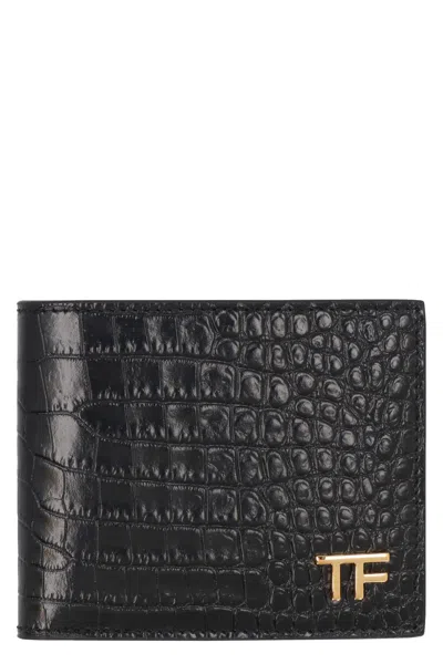 Shop Tom Ford Leather Flap-over Wallet In Default Title