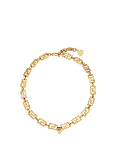 Shop Versace Necklace In Gold