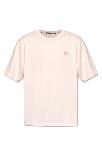Shop Acne Studios Patched T-shirt In Light Pink