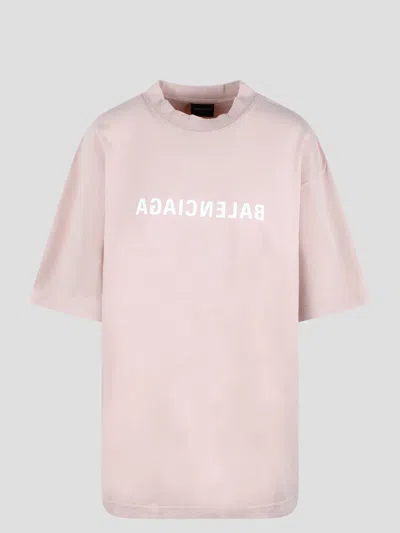 Shop Balenciaga Back Flip T-shirt In Pink & Purple