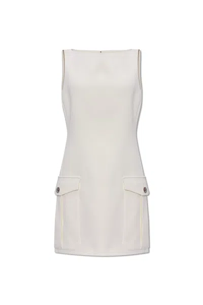 Shop Versace Sleeveless Dress In White