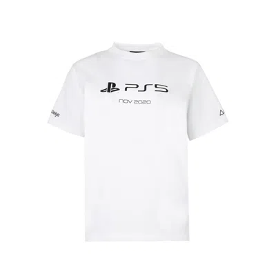 Shop Balenciaga X Playstation Ps5 T-shirt In White
