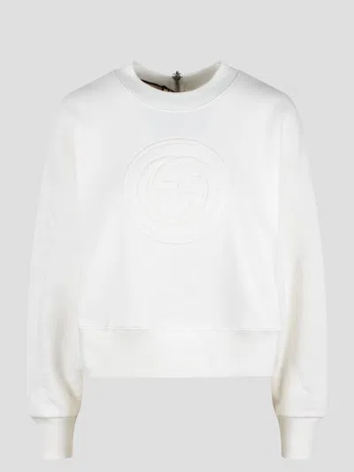 Shop Gucci Interlocking G Jersey Sweatshirt In White