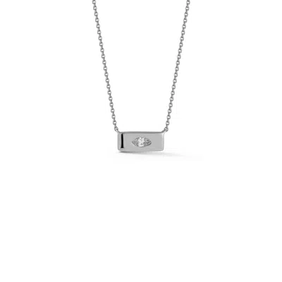 Shop Dana Rebecca Designs Alexa Jordyn Mini Inlay Gold Bar Necklace In White Gold