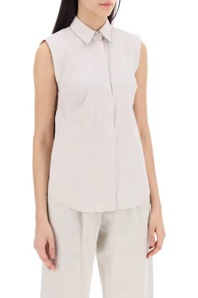 Shop Brunello Cucinelli Sleeveless Shirt With Sh In Multicolor