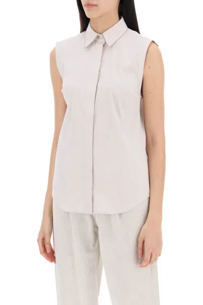 Shop Brunello Cucinelli Sleeveless Shirt With Sh In Multicolor