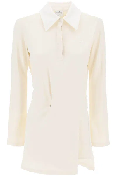 Shop Courrèges Courreges Twisted Polo Mini Dress In White