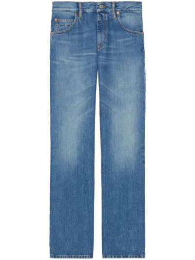 Shop Gucci Pants Clothing In Blue