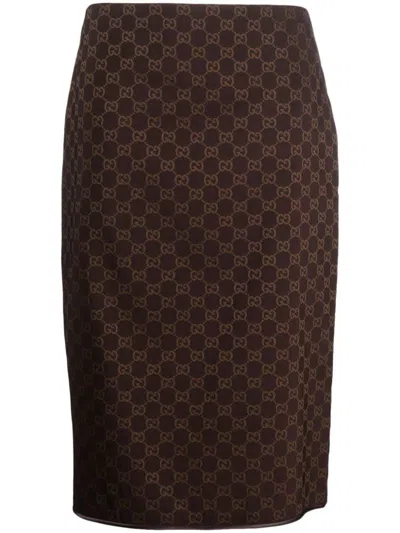 Shop Gucci Skirt Clothing In Brown