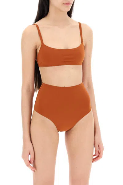 Shop Lido Eleven High Waist Bikini Set In Brown