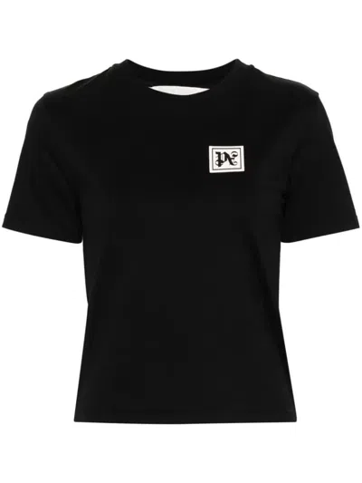 Shop Palm Angels Ski Club Fitted Tee Clothing In Black