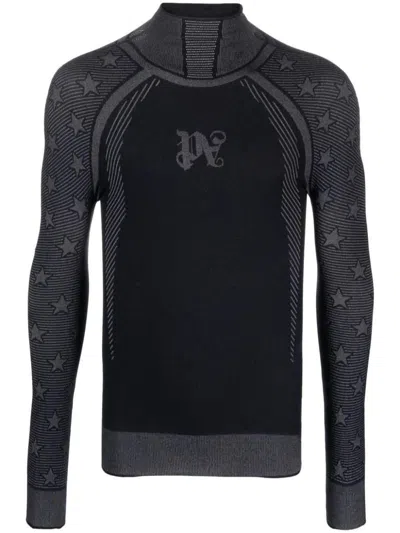 Shop Palm Angels Ski Top With Monogram Base Layer Clothing In Black