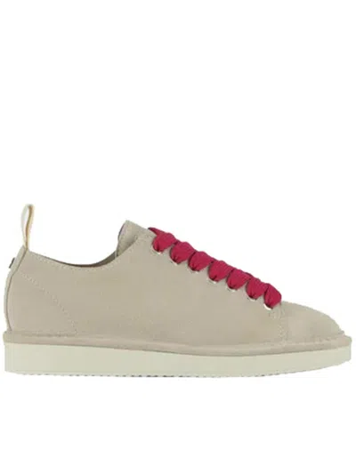 Shop Pànchic Panchic Lace-up Sneakers In Suede Shoes In Nude & Neutrals