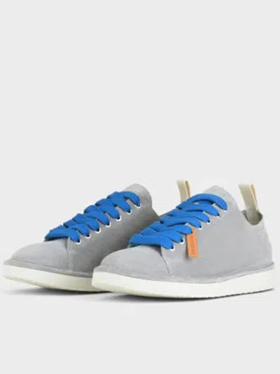 Shop Pànchic Panchic Lace-up Sneakers In Suede Shoes In Grey