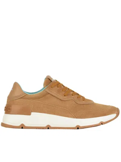 Shop Pànchic Panchic Suede And Leather Sneakers Shoes In Brown