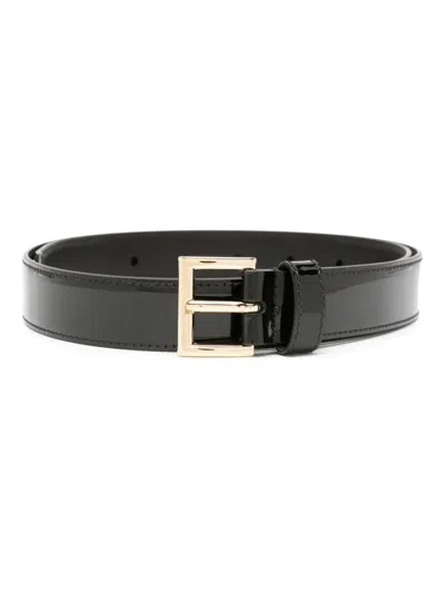 Shop Prada Patent Leather Belt Accessories In Black