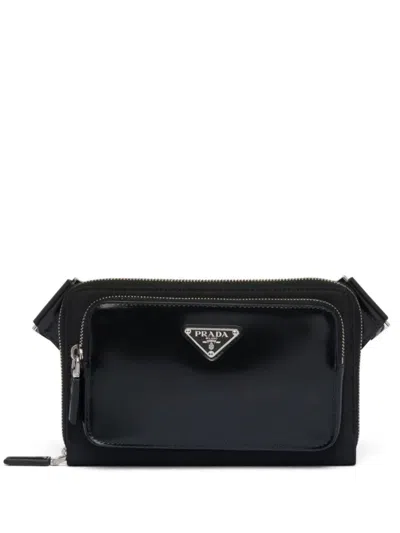 Shop Prada Re-nylon Shoulder  Bags In Black