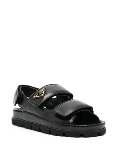 Shop Prada Sandals Shoes In Black