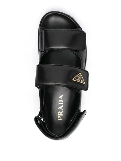 Shop Prada Sandals Shoes In Black
