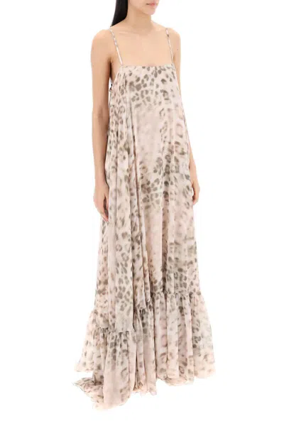 Shop Rotate Birger Christensen Rotate Maxi Dress With Ruffle At The In Neutro