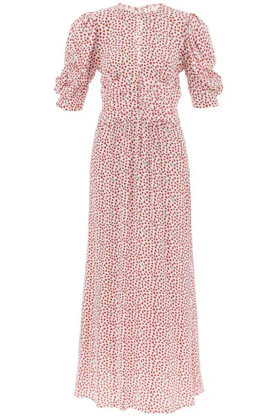 Shop Rotate Birger Christensen Rotate Maxi Dress With Puffed Sleeves In White