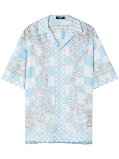 Shop Versace Informal Shirt Clothing In Blue