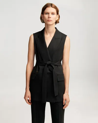 Shop Argent Belted Vest In Seasonless Wool In Black