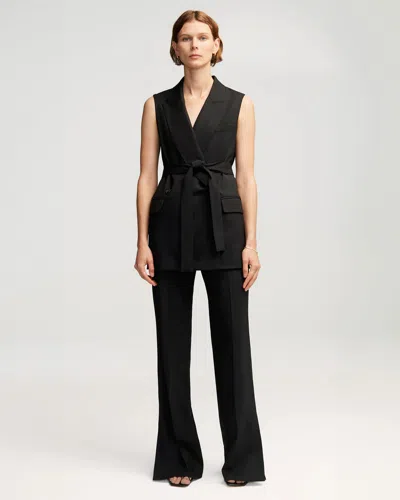 Shop Argent Belted Vest In Seasonless Wool In Black
