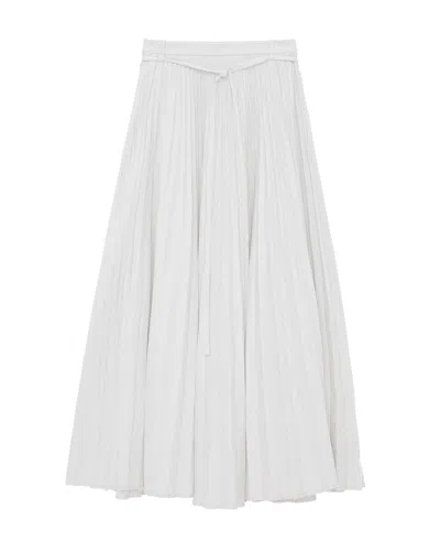 Shop Joseph Striped Linen Cotton Siddons Skirt In White