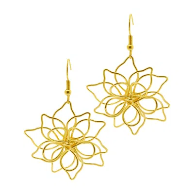 Adornia Wire Flower Drop Earrings In Gold