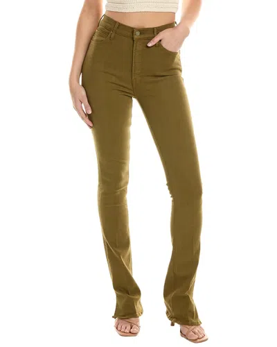 Mother Denim The High-waist Runaway Slice Heel Fir Green Skinny Flare Jean In Green