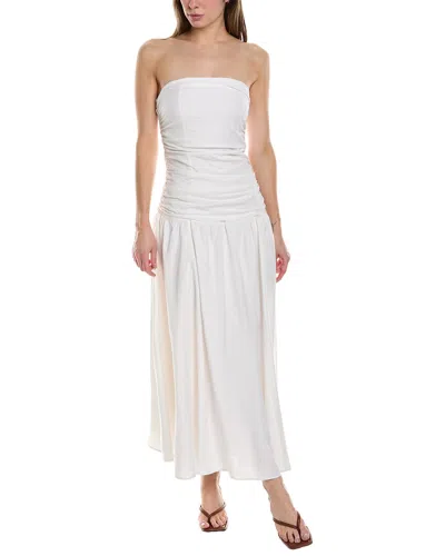 Shop Opt O. P.t. Edie Linen-blend A-line Dress In White