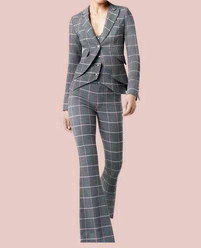 Shop Smythe Bootcut Pant In Grey/pink Windowpane In Multi