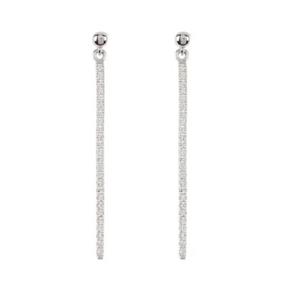 Shop Adornia Silver Plated Crystal Linear Drop Earrings