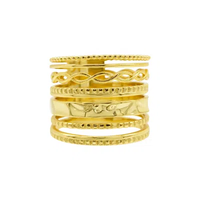 Adornia 14k Gold-plated Multi-band Ring In Gold