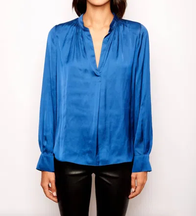Shop Zadig & Voltaire Tink Satin Blouse In Bleuroi In Multi