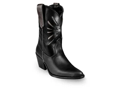 Bala Di Gala Women's Italian Western Premium Leather Show Boots In Black In Black