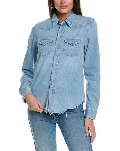 Shop Mother Denim All My Exes Shirt In Blue