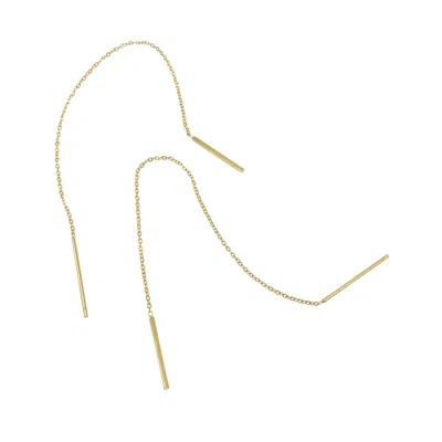 Shop Adornia Tarnish Resistant 14k Gold Plated Threader Earrings In Yellow