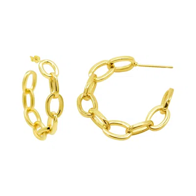 Shop Adornia 14k Gold Plated Chain Link Hoop Earrings