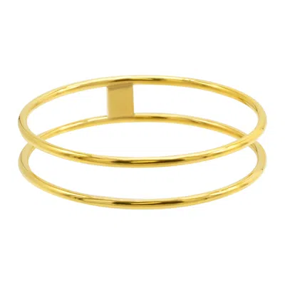 Shop Adornia Tarnish Resistant 14k Gold Plated Stainless Steel Double Row Bangle Bracelet