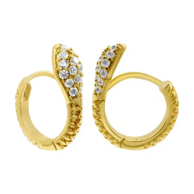 Shop Adornia 14k Gold Plated Snake Crystal Wrap Huggie Earrings